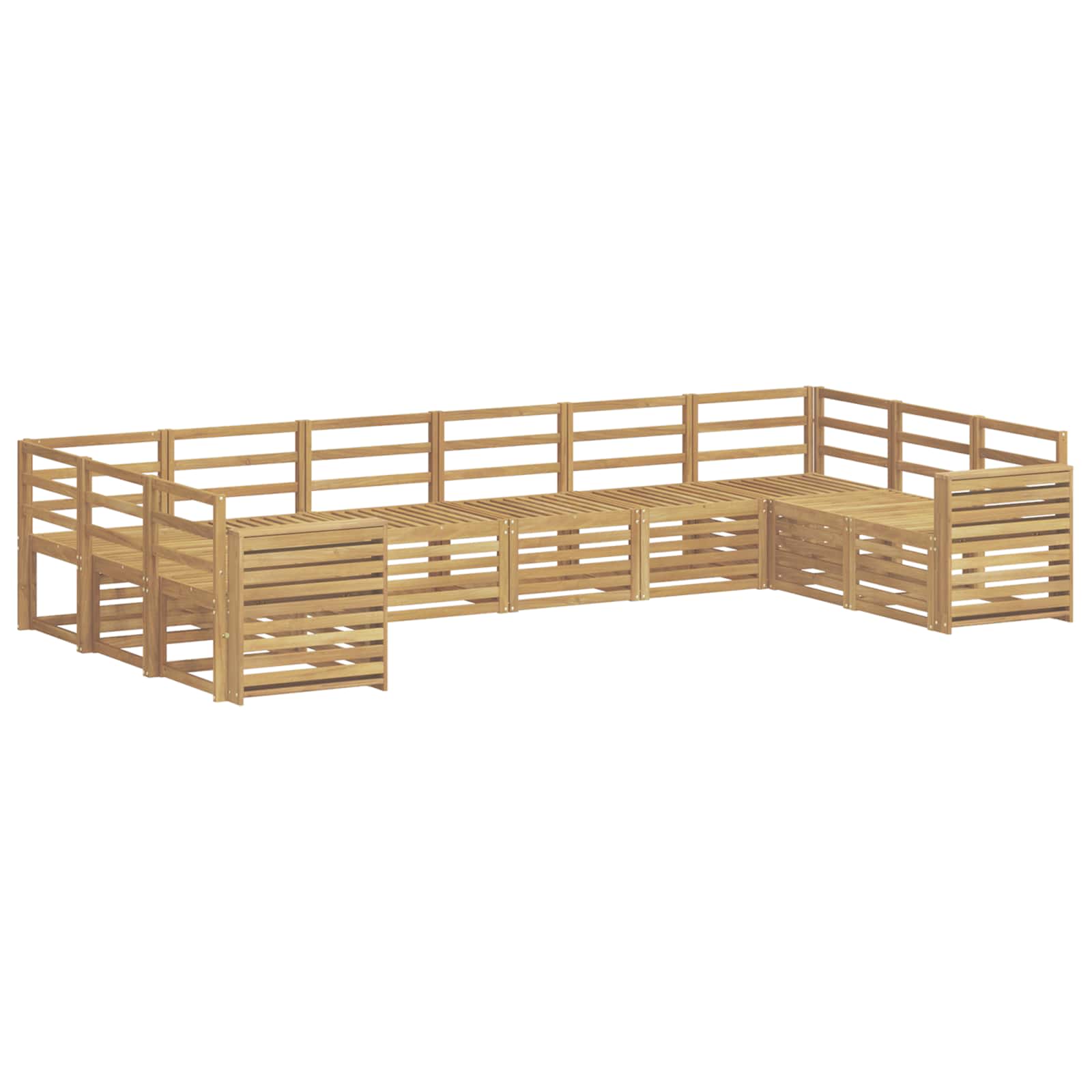 Outdoor-Sofagarnitur 10 pcs Weiß 363 x 191,5 x 73 cm