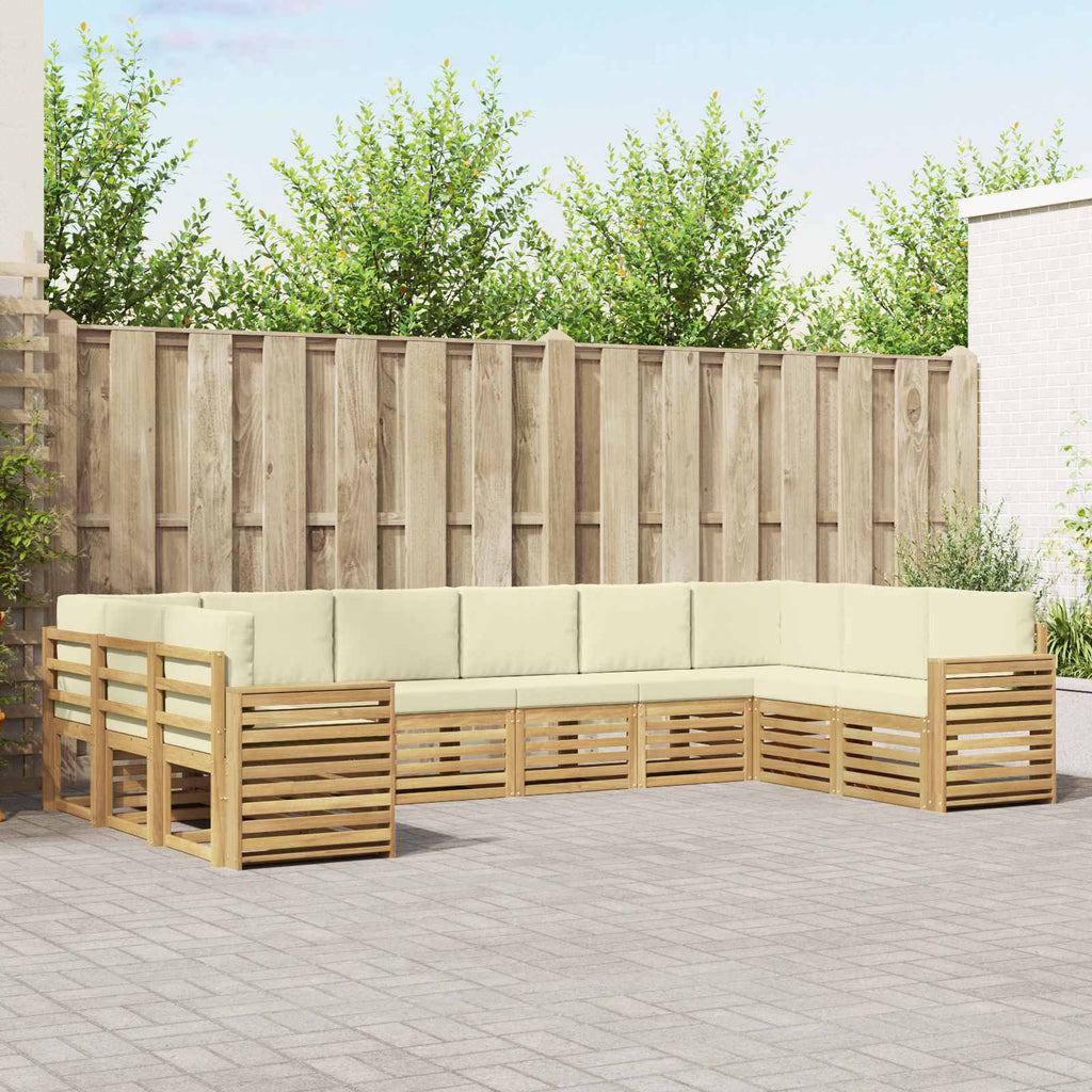 Outdoor-Sofagarnitur 10 pcs Weiß und Creme 363 x 191,5 x 73 cm
