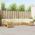Outdoor-Sofagarnitur 10 pcs Weiß und Creme 363 x 191,5 x 73 cm