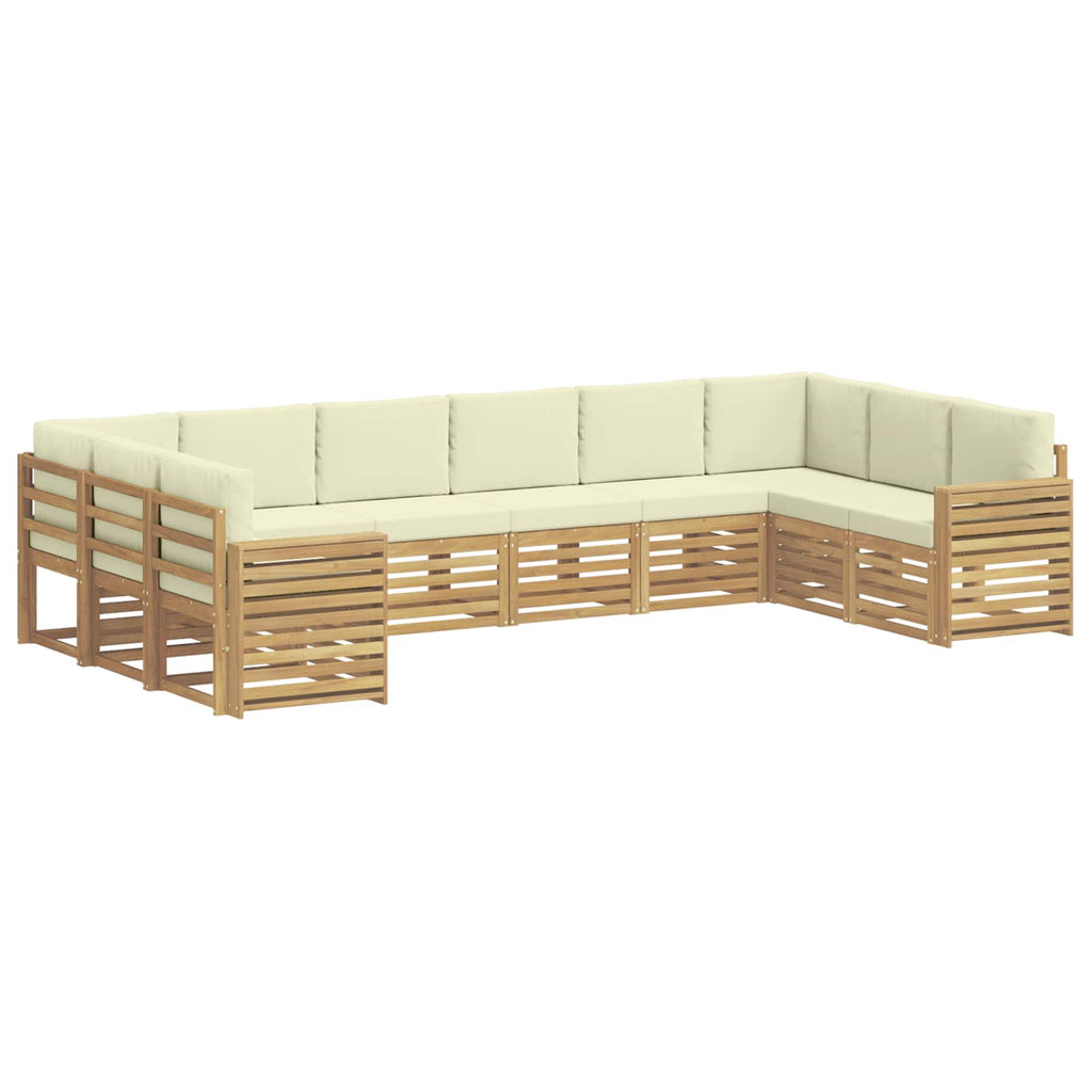 Outdoor-Sofagarnitur 10 pcs Weiß und Creme 363 x 191,5 x 73 cm