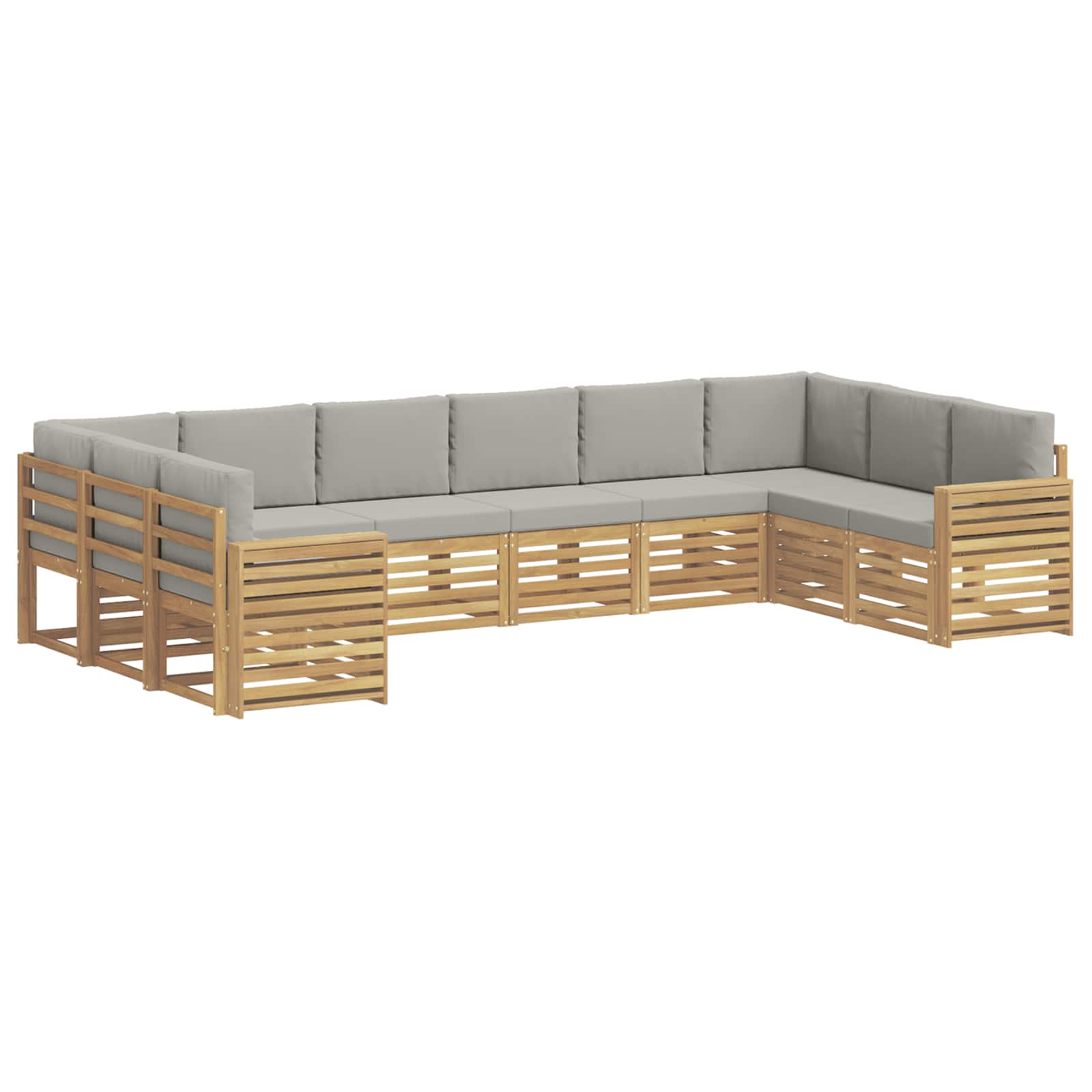 Outdoor-Sofagarnitur 10 pcs Weiß und Hellgrau