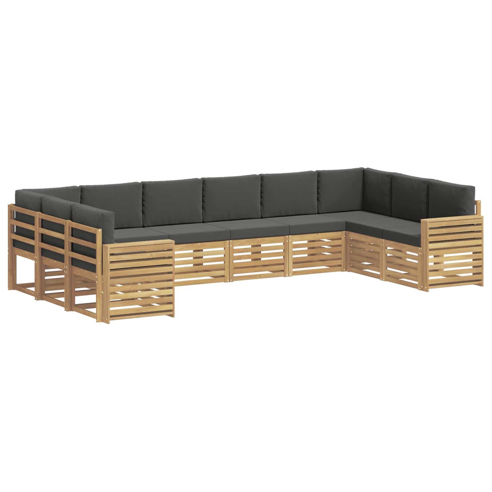 Outdoor-Sofagarnitur 10 pcs Weiß und Anthrazit