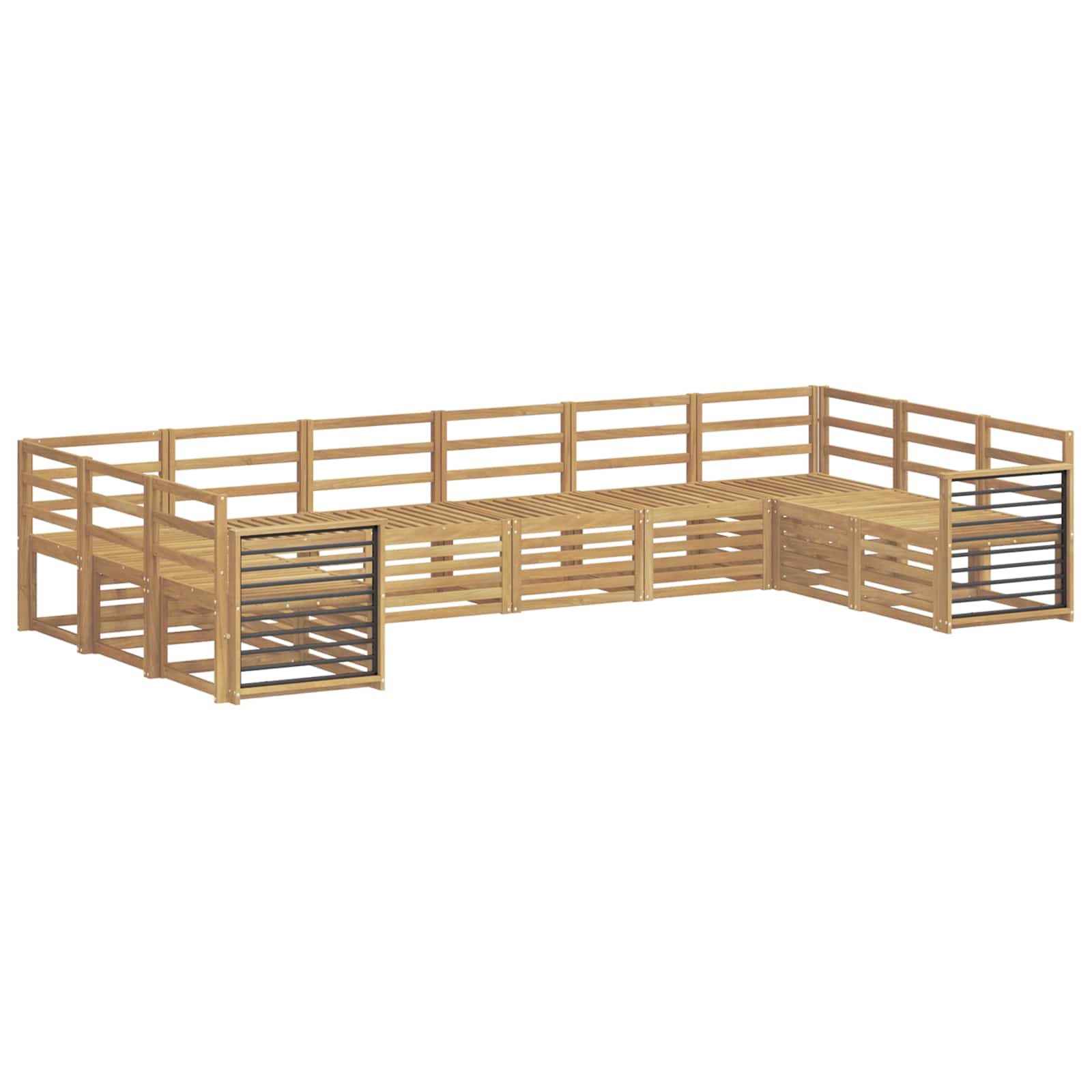 Outdoor-Sofagarnitur 10 pcs Weiß 363 x 187,5 x 73 cm