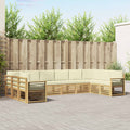 Ecksofa Set mit Kissen 10 pcs Weiß und Creme Polyester