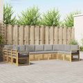 Ecksofa Set 10 pcs Weiß und Hellgrau 363 x 187,5 x 73 cm