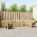 Ecksofa Set 10 pcs Weiß und Beige 363 x 187,5 x 73 cm Polyester