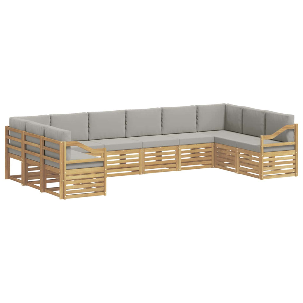 Ecksofa Set 10 pcs Weiß und Hellgrau 363 x 185,5 x 73 cm