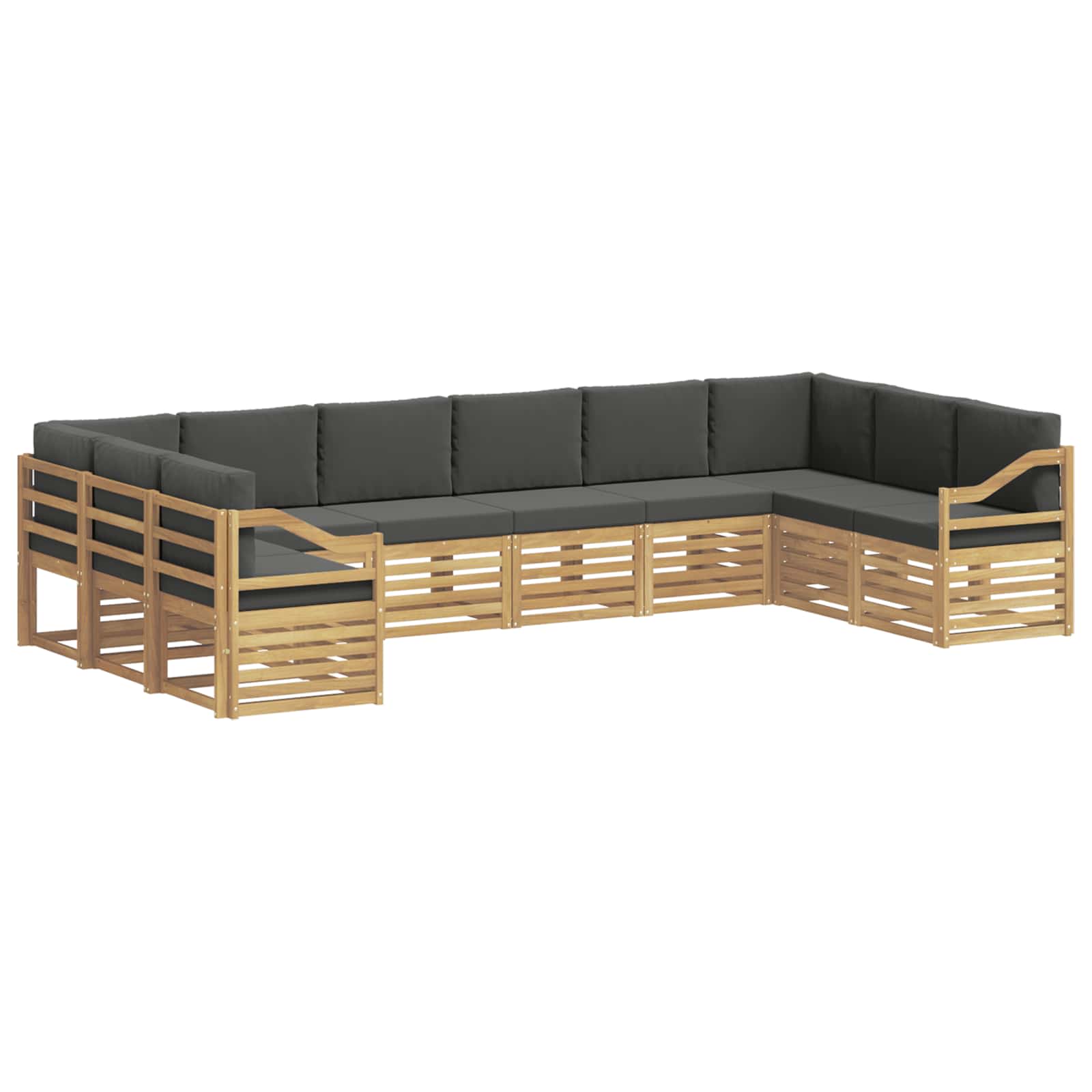 Ecksofa Set 10 pcs Weiß und Anthrazit 363 x 185,5 x 73 cm