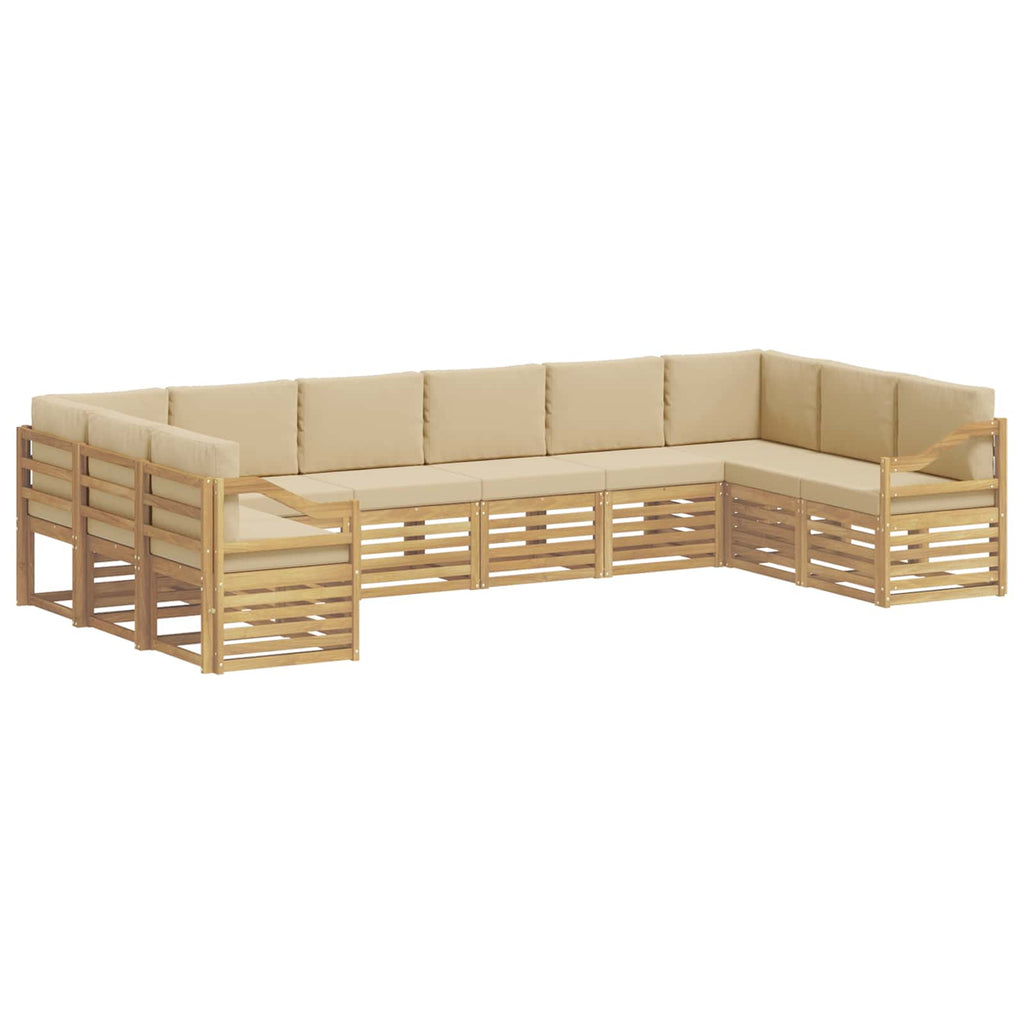 Ecksofa Set 10 pcs Weiß und Beige 363 x 185,5 x 73 cm Polyester