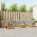 Outdoor-Sofagarnitur 11 pcs Weiß und Hellgrau 59 x 59 x 37 cm