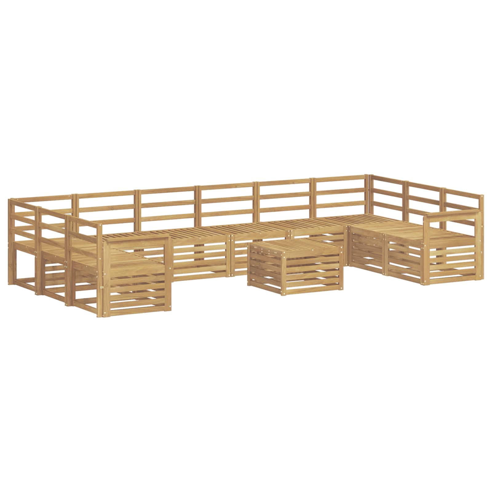 Outdoor-Sofagarnitur 11 pcs Weiß 59 x 59 x 37 cm