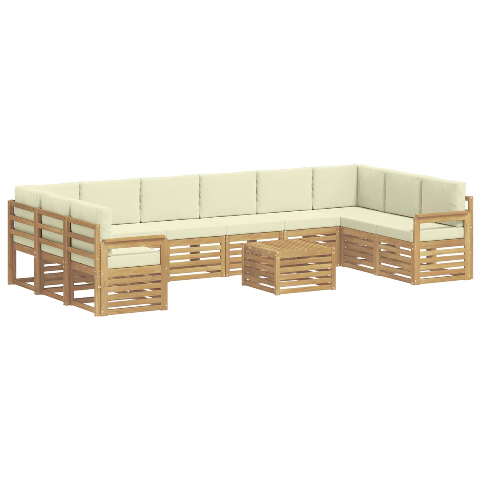 Outdoor-Sofagarnitur 8 pcs Weiß und Creme 59 x 59 x 37 cm