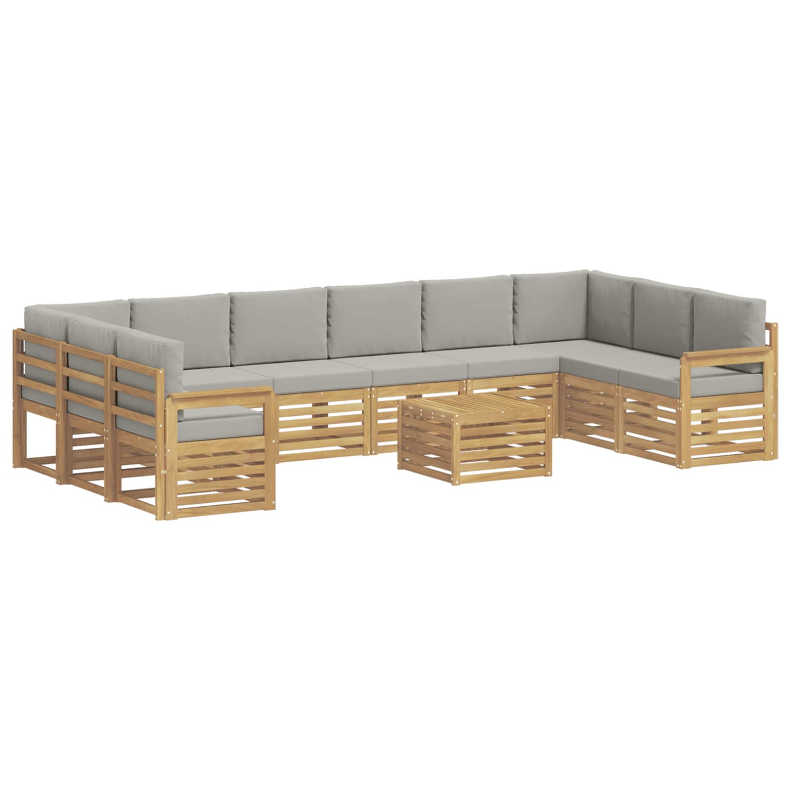 Outdoor-Sofagarnitur 8 pcs Weiß und Hellgrau 59 x 59 x 37 cm