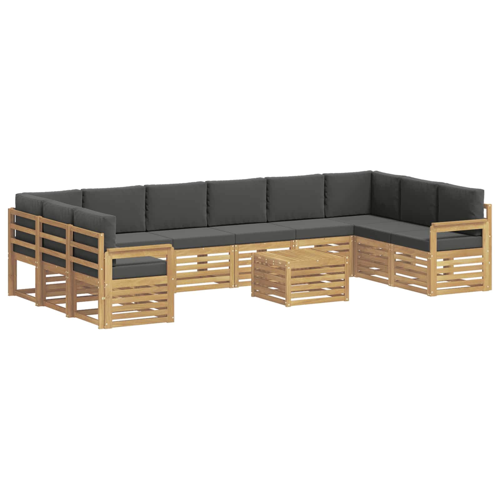 Outdoor-Sofagarnitur 8 pcs Weiß und Anthrazit 59 x 59 x 37 cm