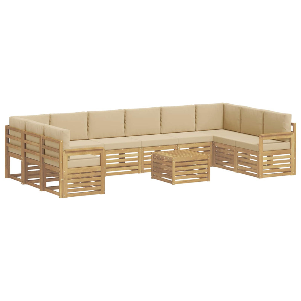 Outdoor-Sofagarnitur 8 pcs Weiß und Beige 59 x 59 x 37 cm