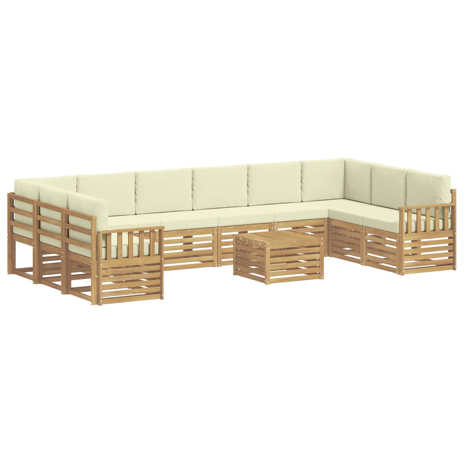Outdoor-Sofagarnitur 8 pcs Weiß und Creme 59 x 59 x 37 cm