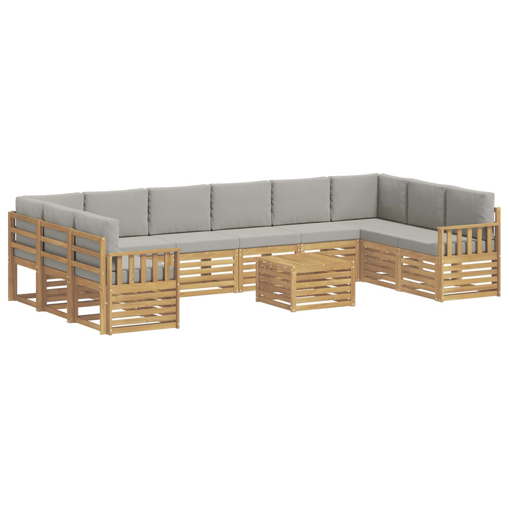 Outdoor-Sofagarnitur 8 pcs Weiß und Hellgrau 59 x 59 x 37 cm