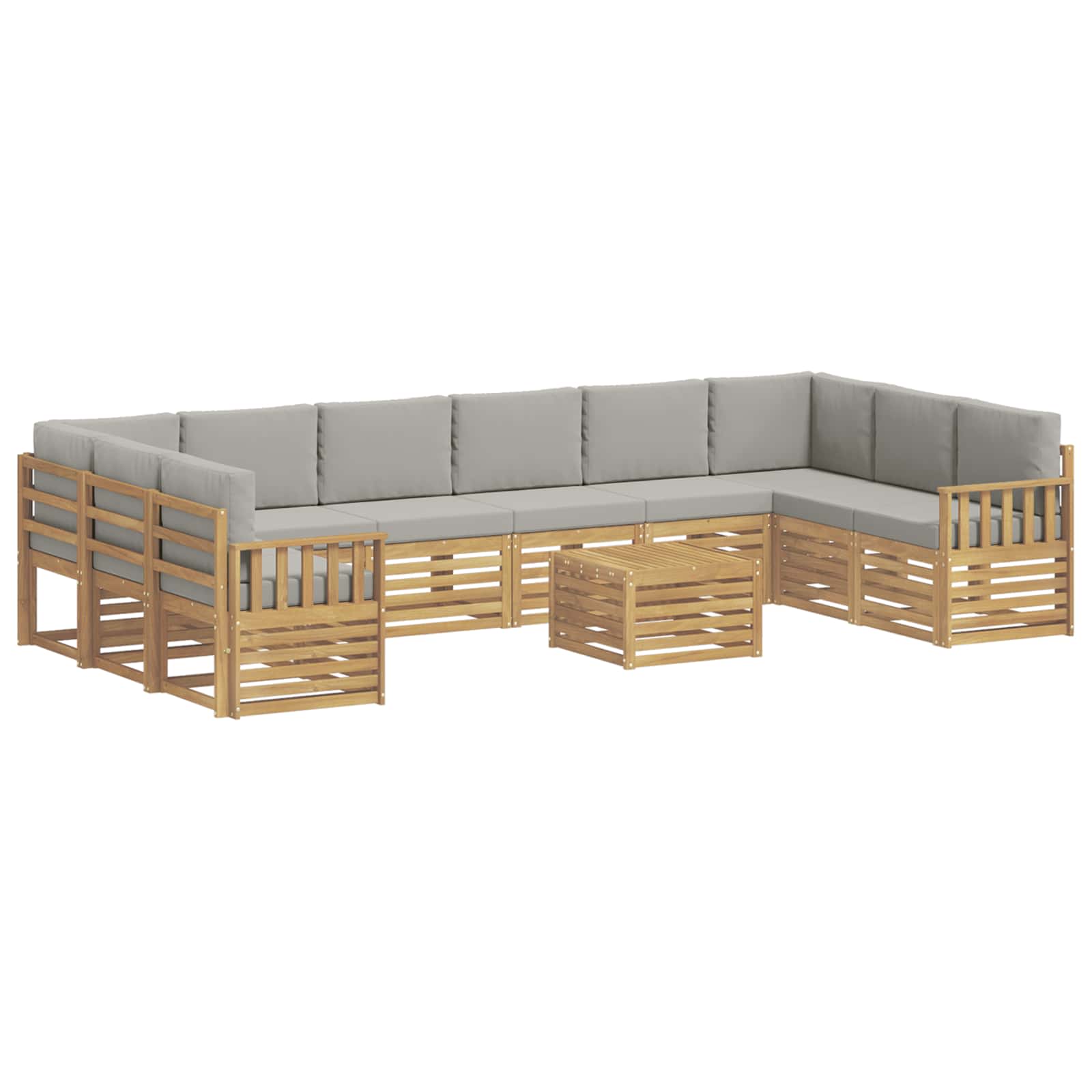 Outdoor-Sofagarnitur 8 pcs Weiß und Hellgrau 59 x 59 x 37 cm