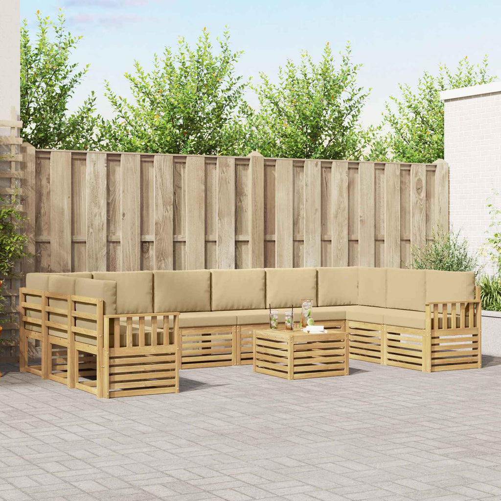 Outdoor-Sofagarnitur 8 pcs Weiß und Beige 59 x 59 x 37 cm