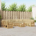 Outdoor-Sofagarnitur 8 pcs Weiß und Beige 59 x 59 x 37 cm