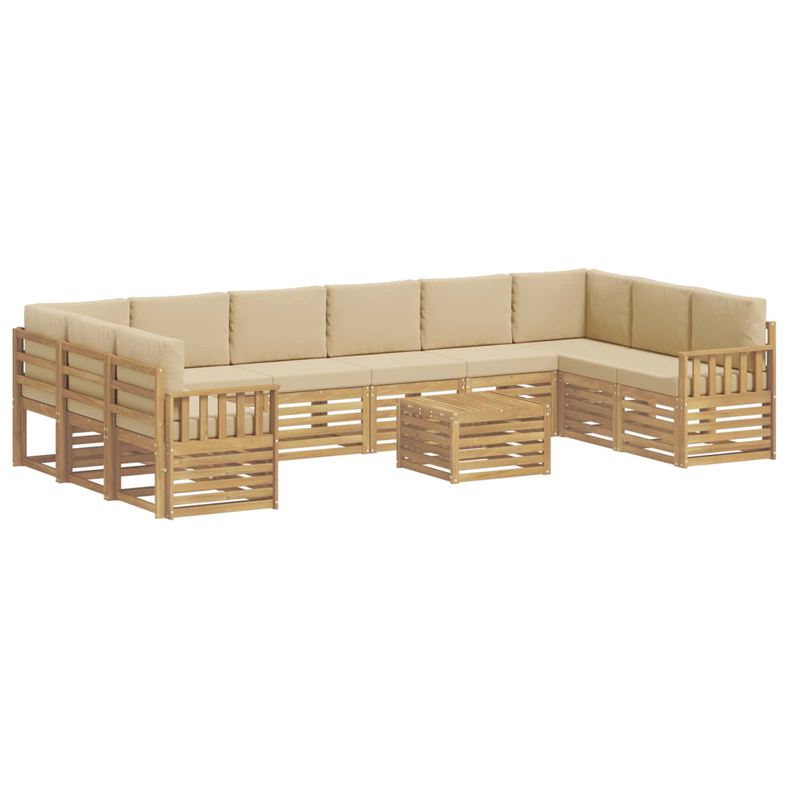 Outdoor-Sofagarnitur 8 pcs Weiß und Beige 59 x 59 x 37 cm
