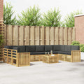 Outdoor-Sofagarnitur 11 pcs Weiß und Anthrazit 59 x 59 x 37 cm