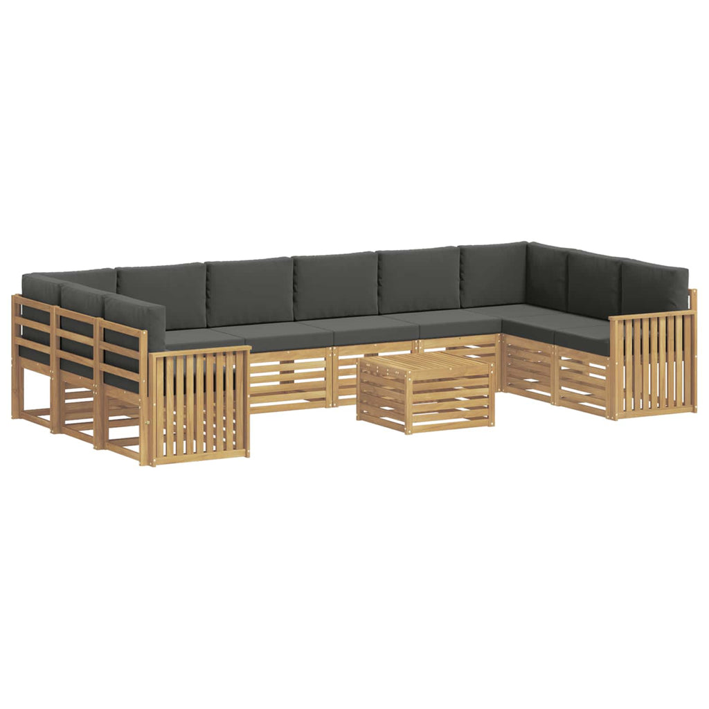 Outdoor-Sofagarnitur 11 pcs Weiß und Anthrazit 59 x 59 x 37 cm