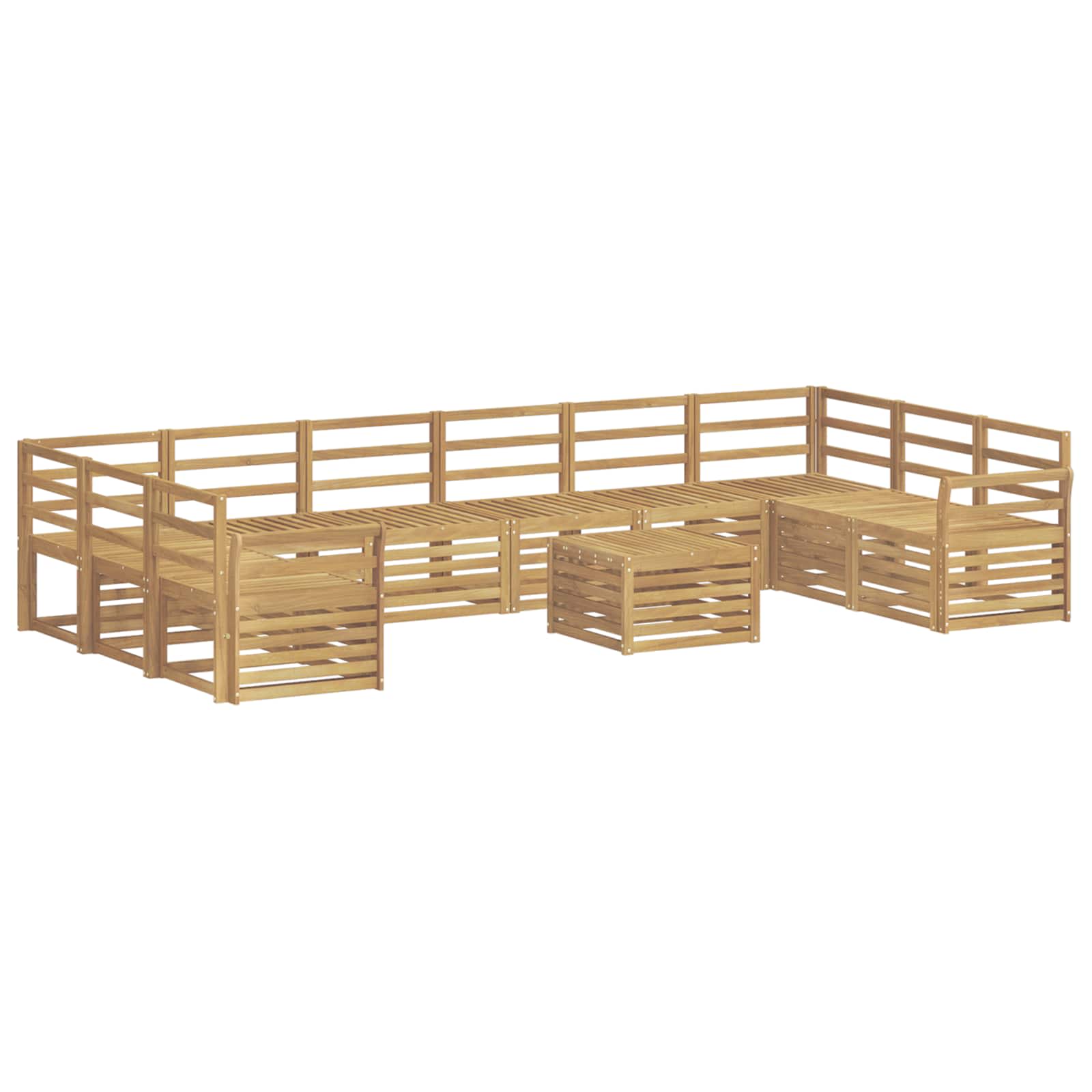 Outdoor-Sofagarnitur 11 pcs Weiß 59 x 59 x 37 cm