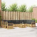 Outdoor-Sofagarnitur 11 pcs Weiß und Anthrazit 59 x 59 x 37 cm