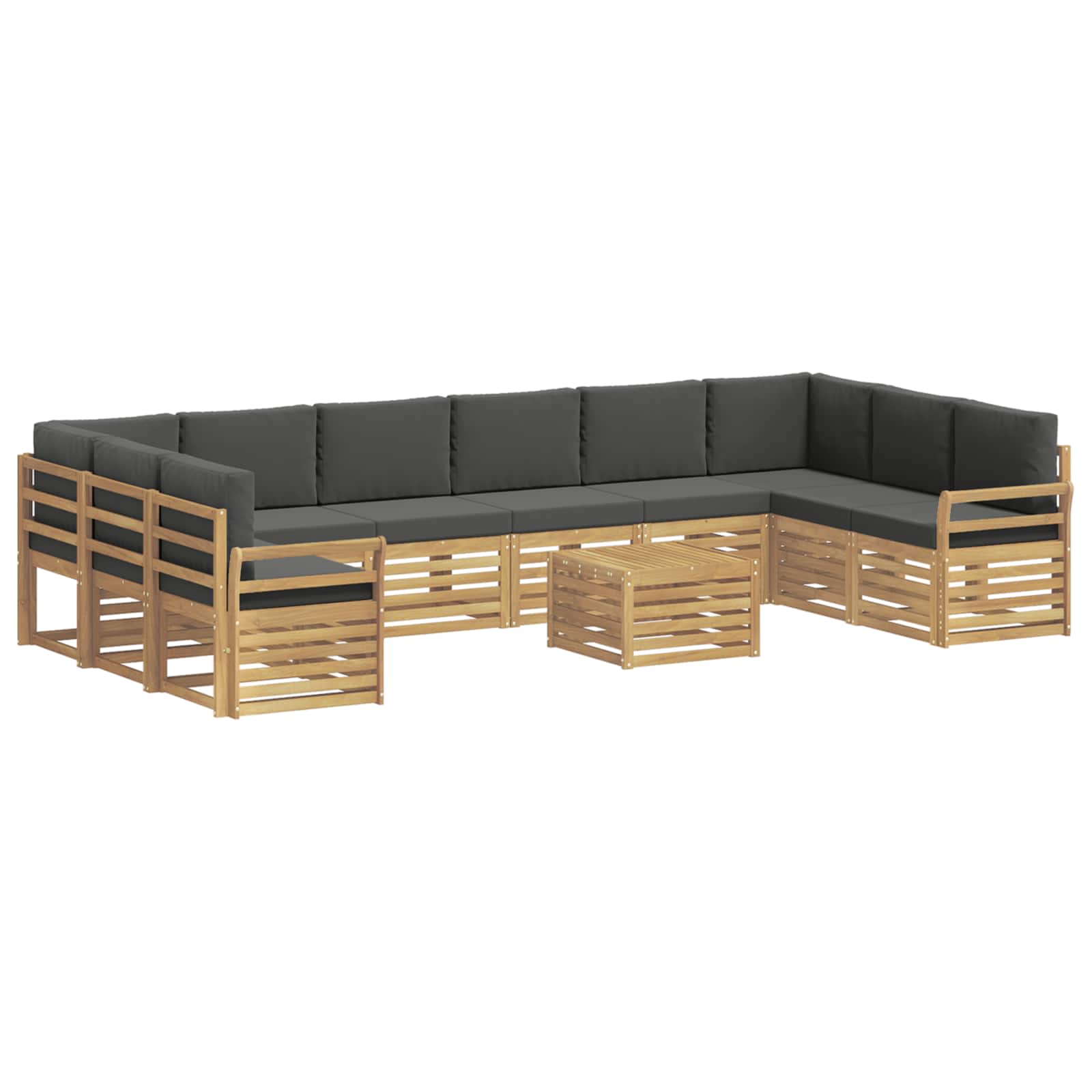 Outdoor-Sofagarnitur 11 pcs Weiß und Anthrazit 59 x 59 x 37 cm