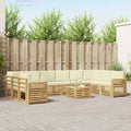 Outdoor-Sofagarnitur 11 pcs Weiß und Creme 59 x 59 x 37 cm