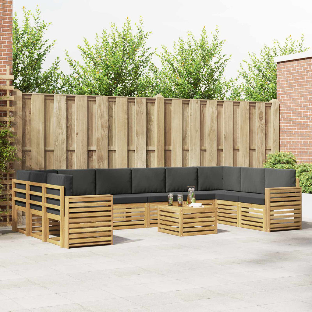 Outdoor-Sofagarnitur 11 pcs Weiß und Anthrazit 59 x 59 x 37 cm