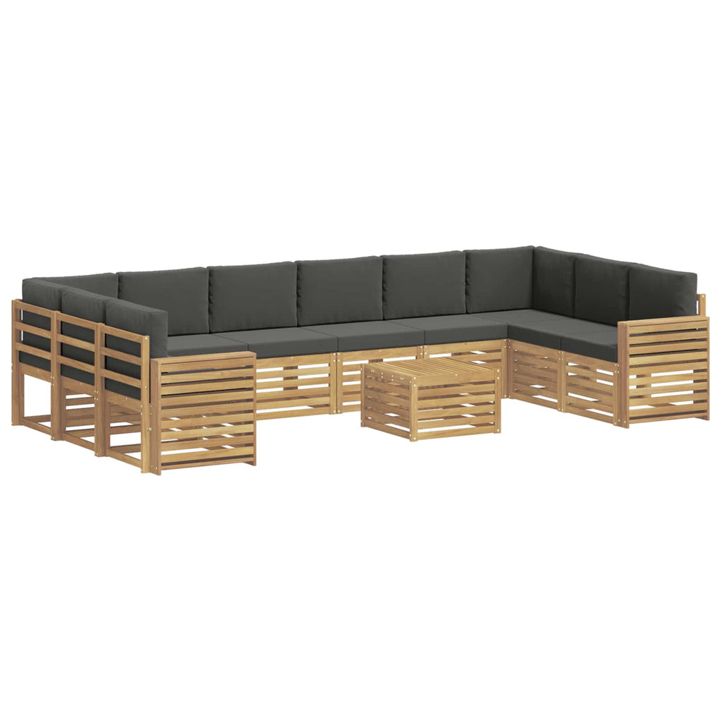 Outdoor-Sofagarnitur 11 pcs Weiß und Anthrazit 59 x 59 x 37 cm