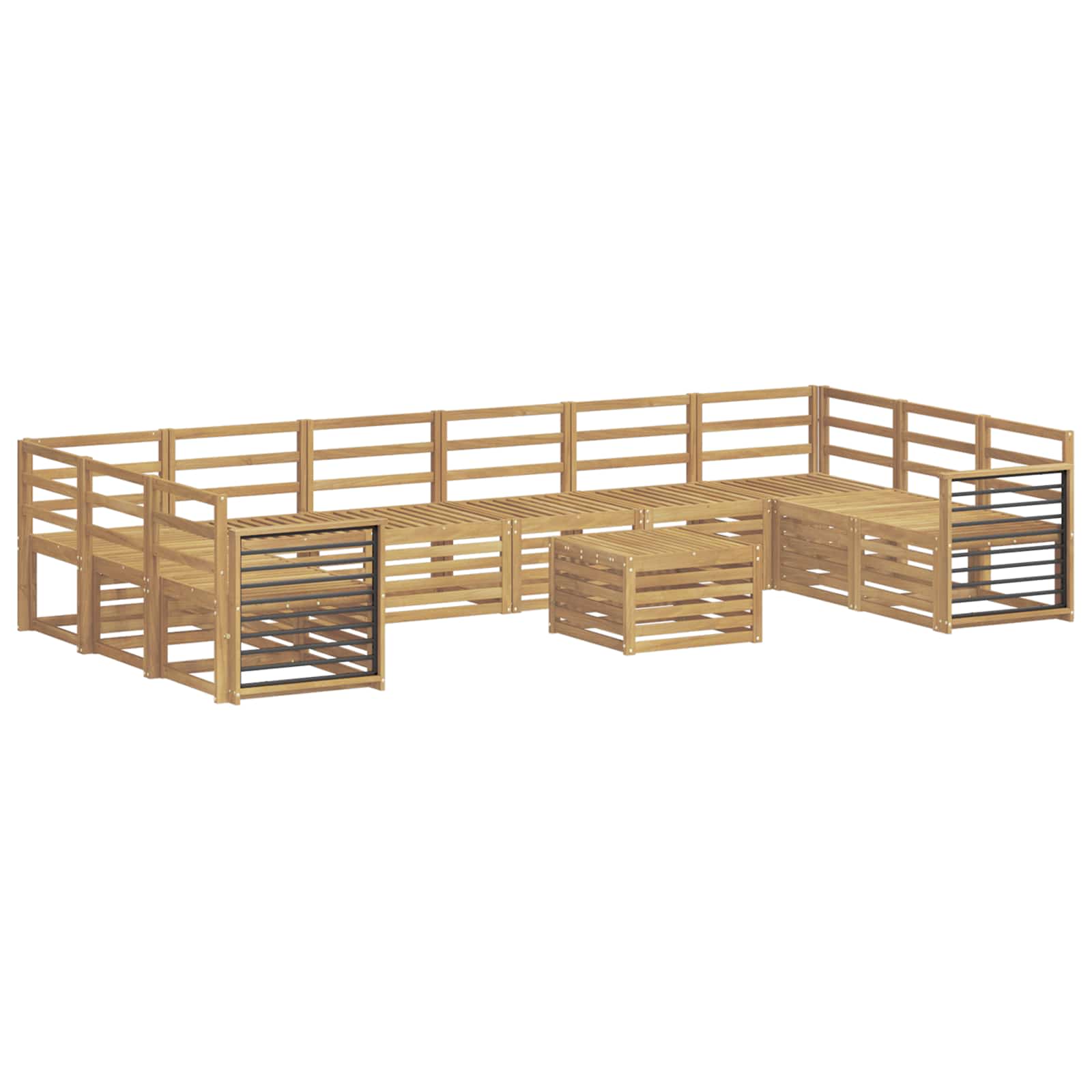 Outdoor-Sofagarnitur 11 pcs Weiß 59 x 59 x 37 cm