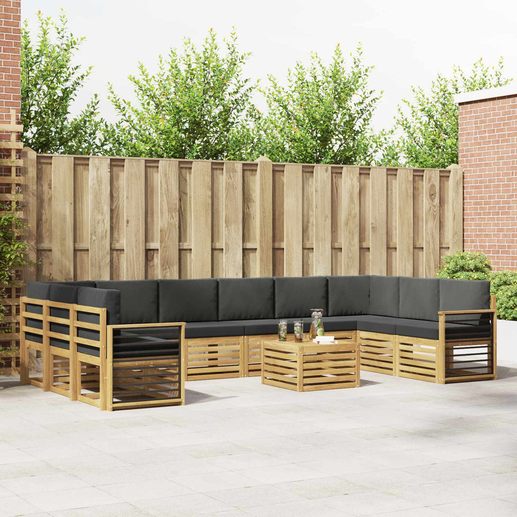 Outdoor-Sofagarnitur 8 pcs Weiß und Anthrazit 59 x 59 x 37 cm