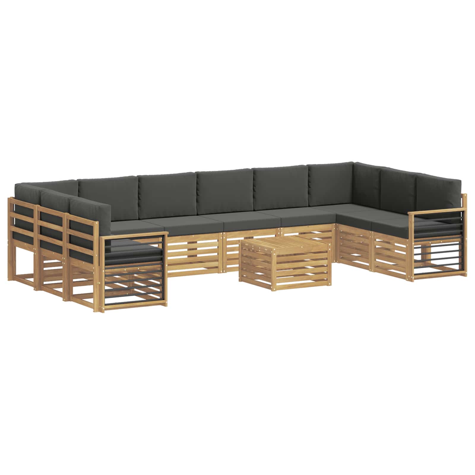 Outdoor-Sofagarnitur 8 pcs Weiß und Anthrazit 59 x 59 x 37 cm