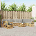 Outdoor-Sofagarnitur 11 pcs Weiß und Hellgrau 59 x 59 x 37 cm