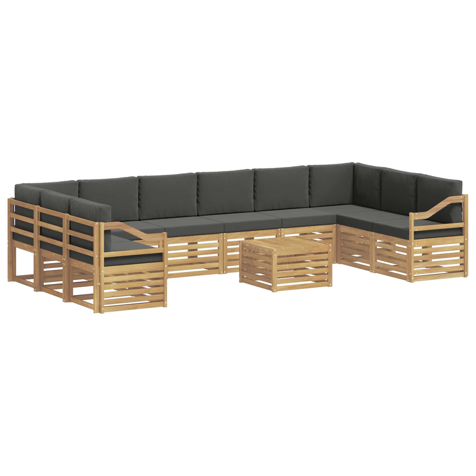 Outdoor-Sofagarnitur 8 pcs Weiß und Anthrazit 59 x 59 x 37 cm