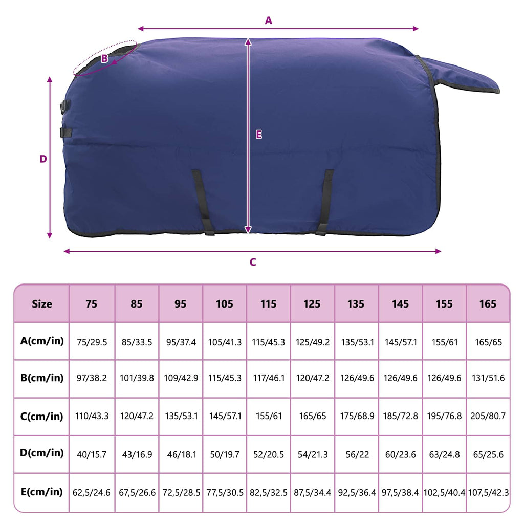 Pferdedecke Dunkelgrün und Schwarz 155 cm Polyester