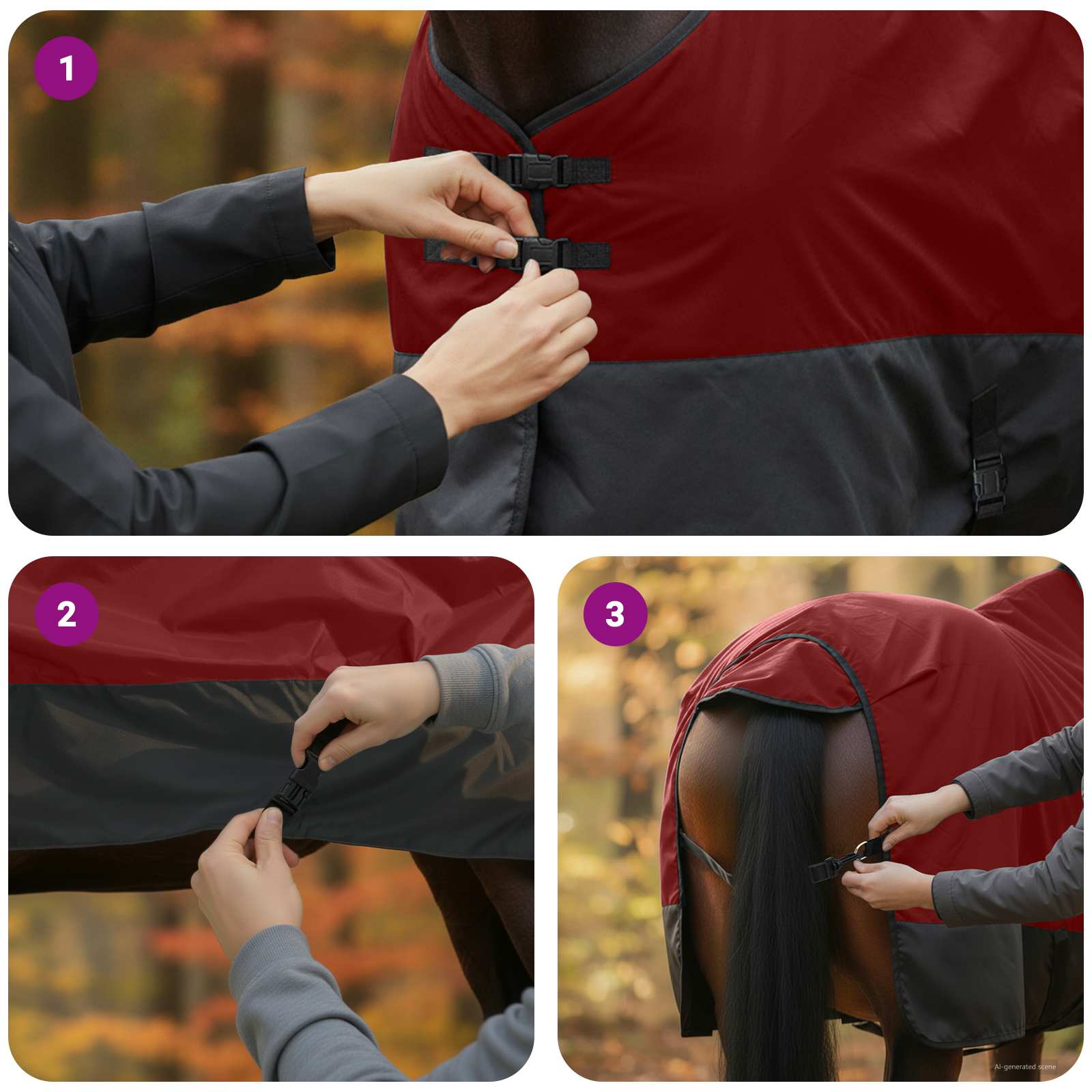 Pferdedecke Dunkelgrün und Schwarz 105 cm Polyester