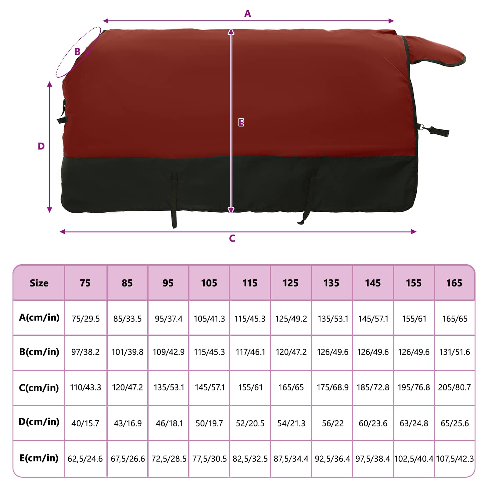 Pferdedecke Dunkelgrün und Schwarz 135 cm Polyester