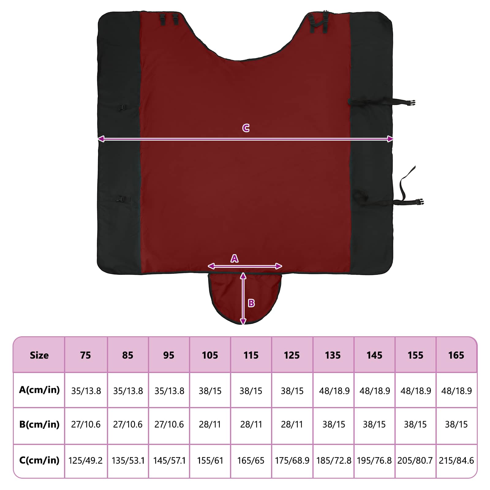 Pferdedecke Dunkelgrün und Schwarz 145 cm Polyester