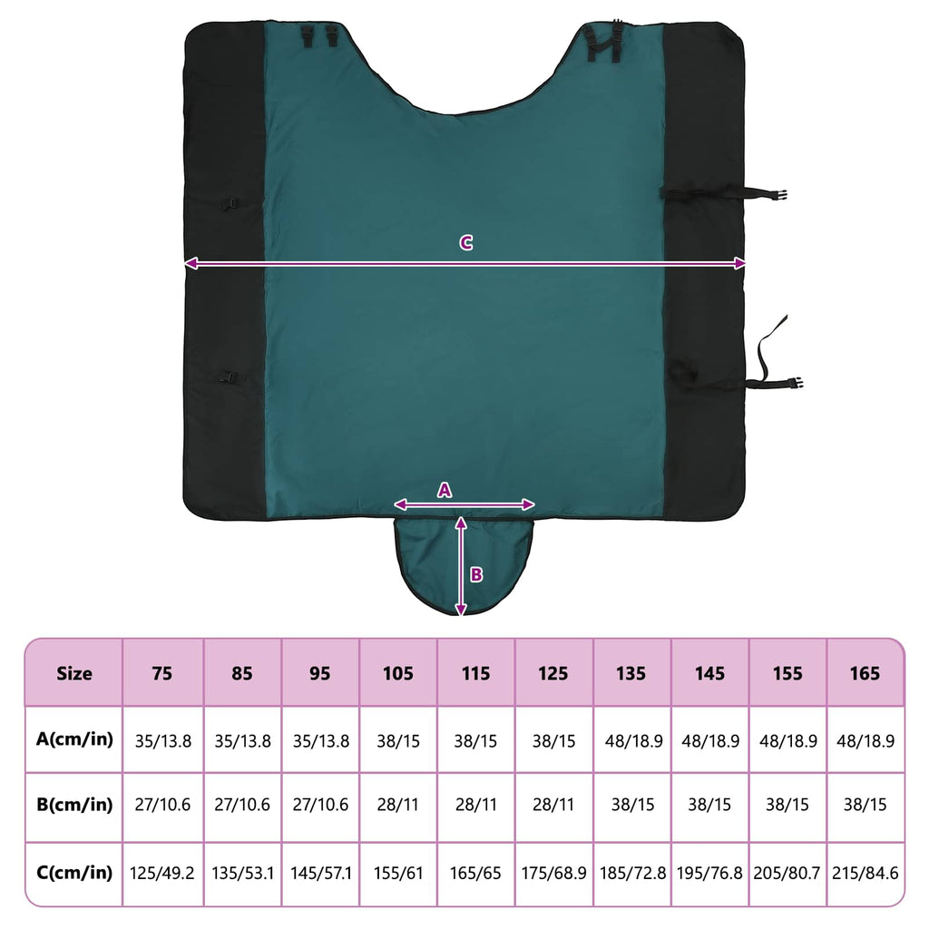 Pferdedecke Dunkelgrün und Schwarz 125 cm Polyester