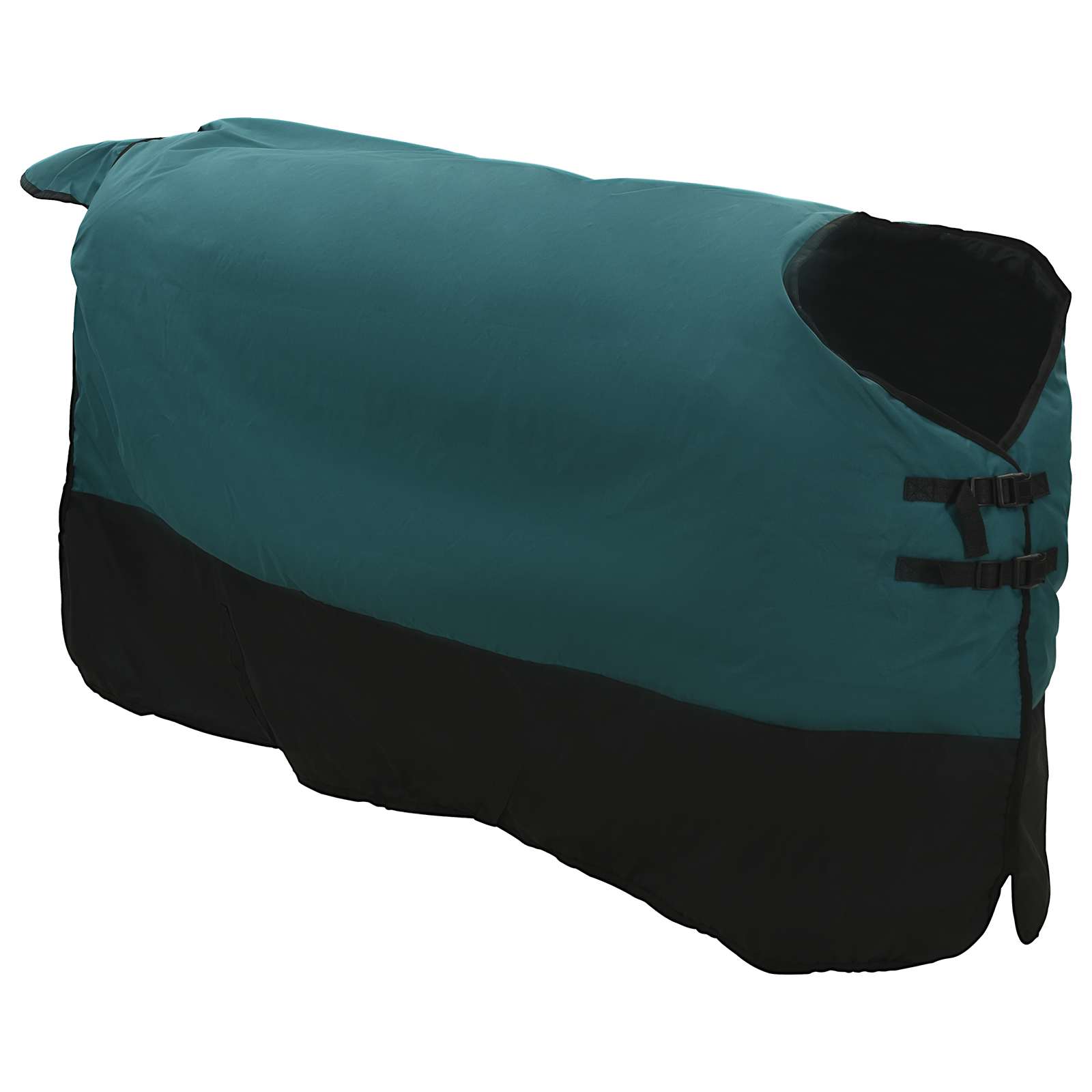 Pferdedecke Dunkelgrün und Schwarz 145 cm Polyester