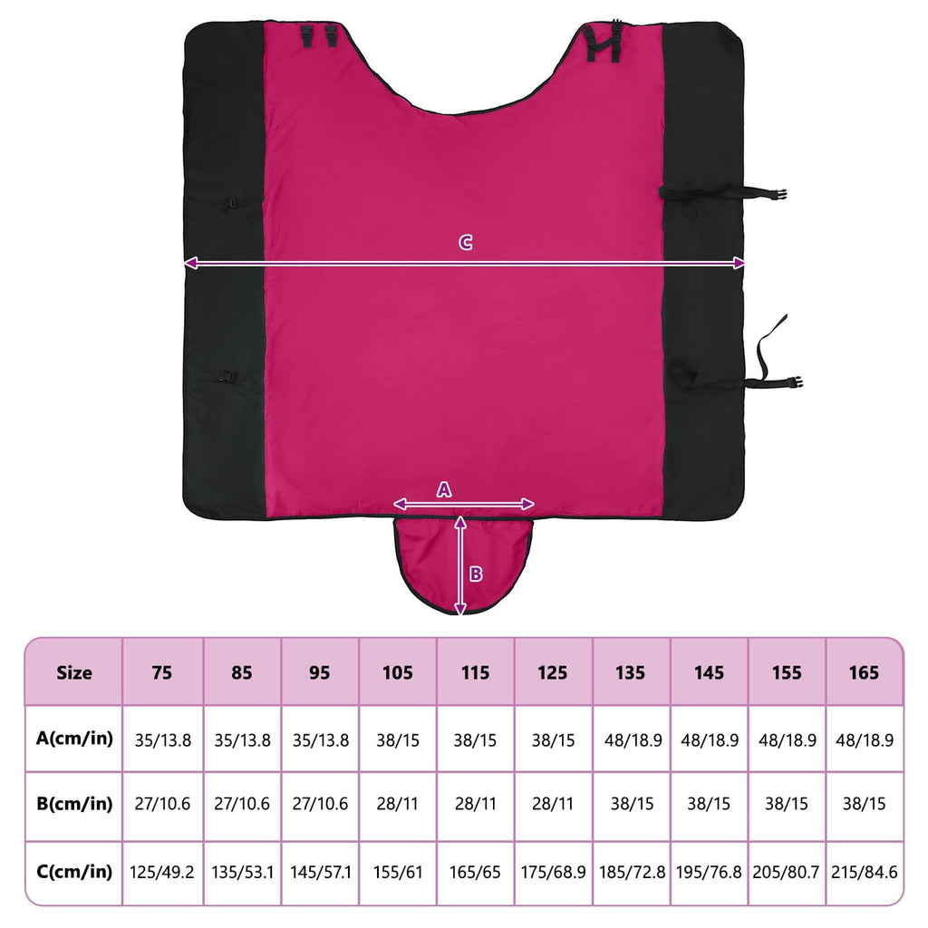 Pferdedecke Rosa und Schwarz 155 cm Polyester