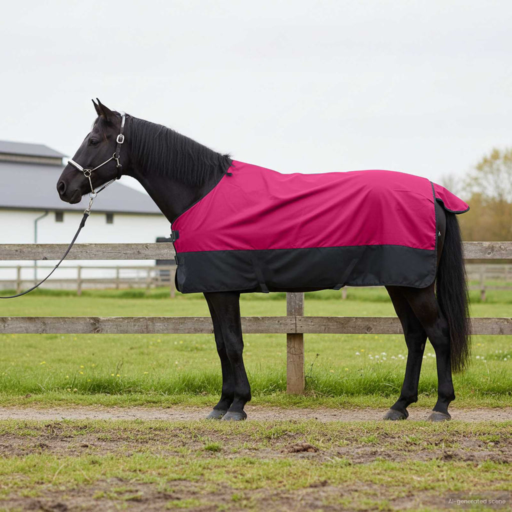 Pferdedecke Rosa und Schwarz 165 cm Polyester