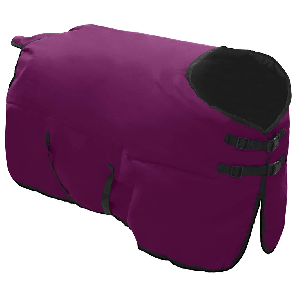 Pferdedecke Dunkelgrün und Schwarz 155 cm Polyester