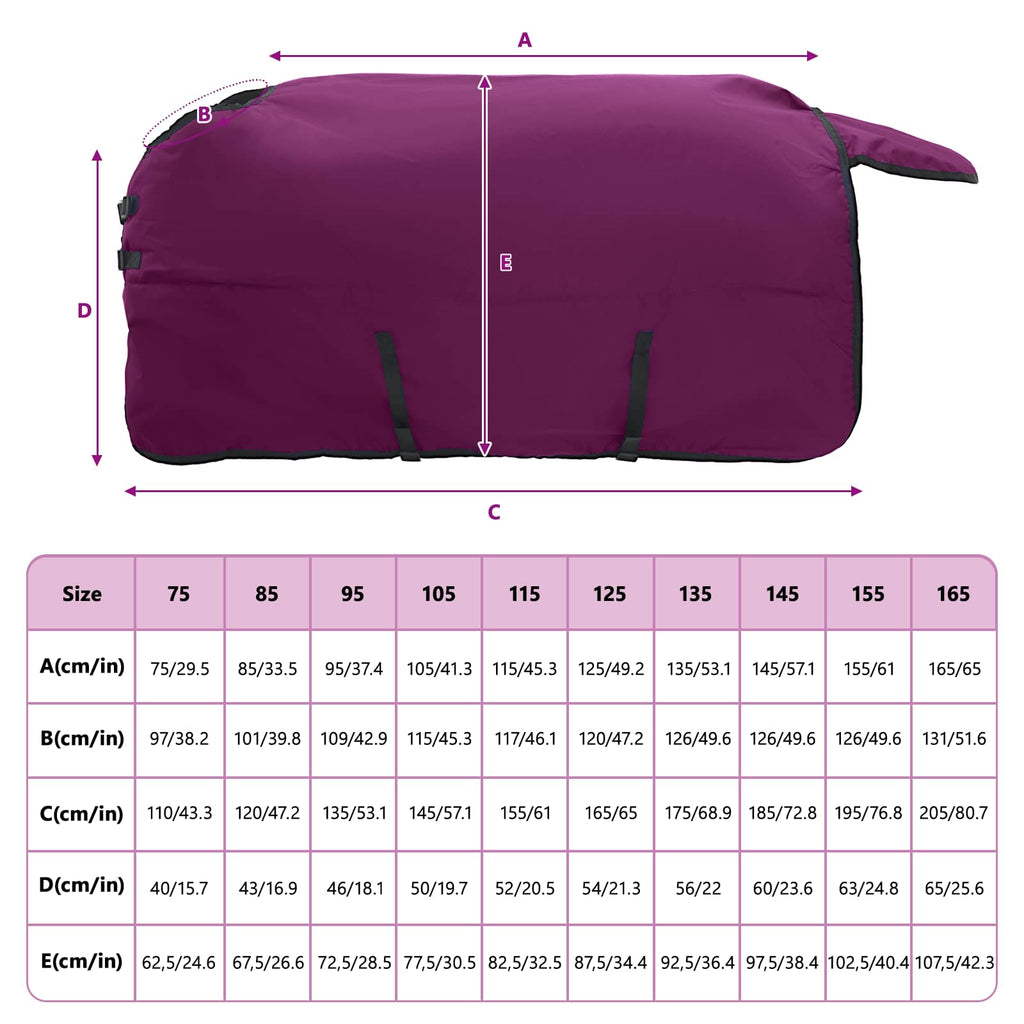 Pferdedecke Dunkelgrün und Schwarz 155 cm Polyester