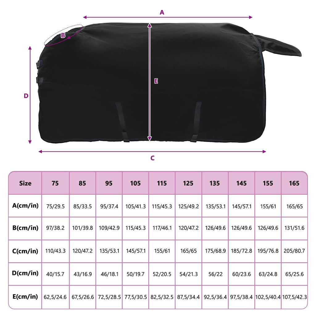 Pferdedecke Dunkelgrün und Schwarz 75 cm Polyester
