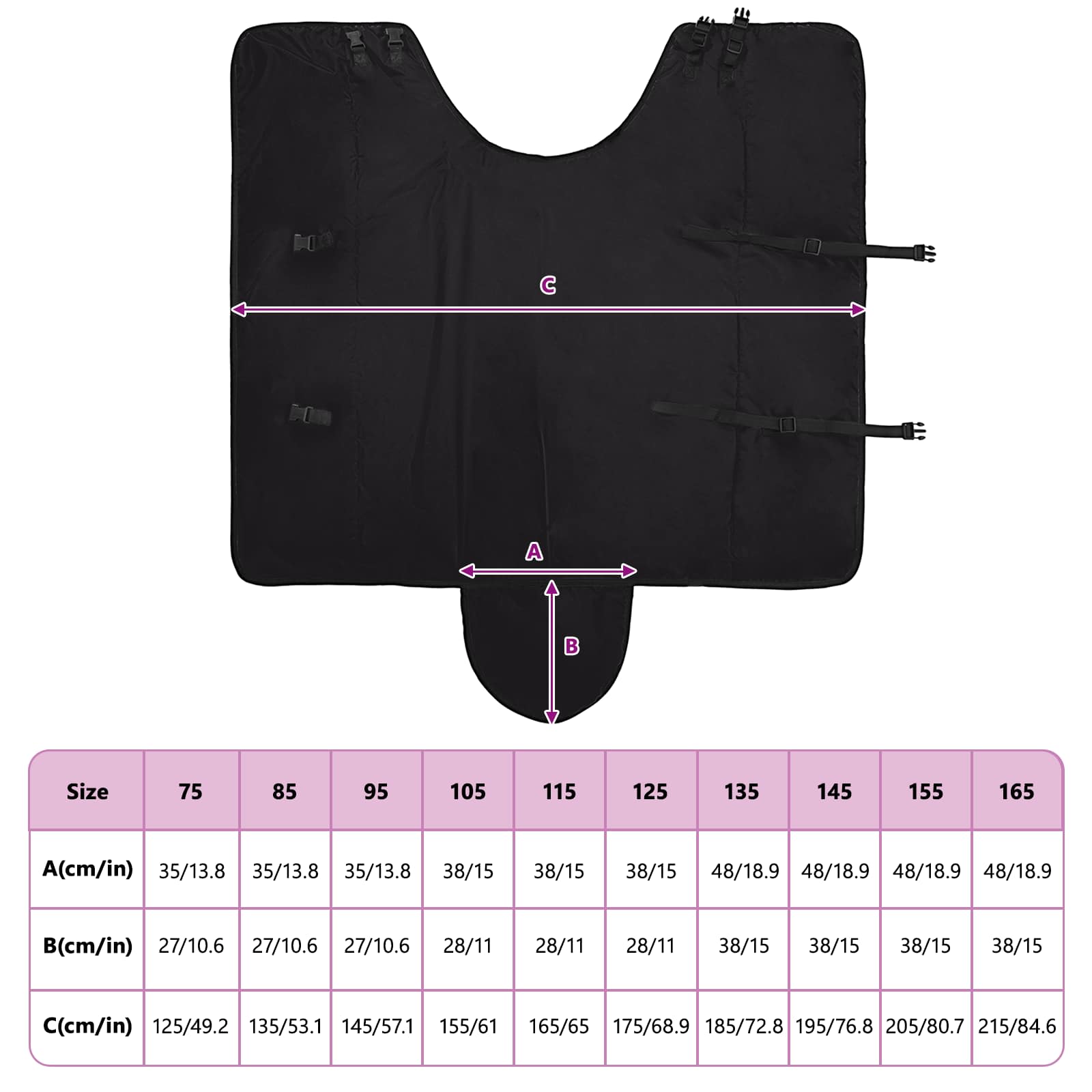 Pferdedecke Dunkelgrün und Schwarz 125 cm Polyester